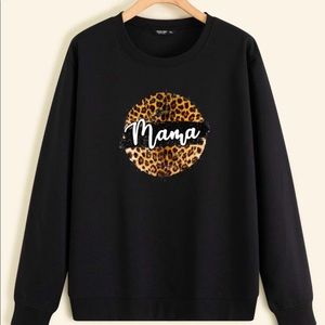 Leopard Graphic Thermal Lined Mama Sweatshirt
